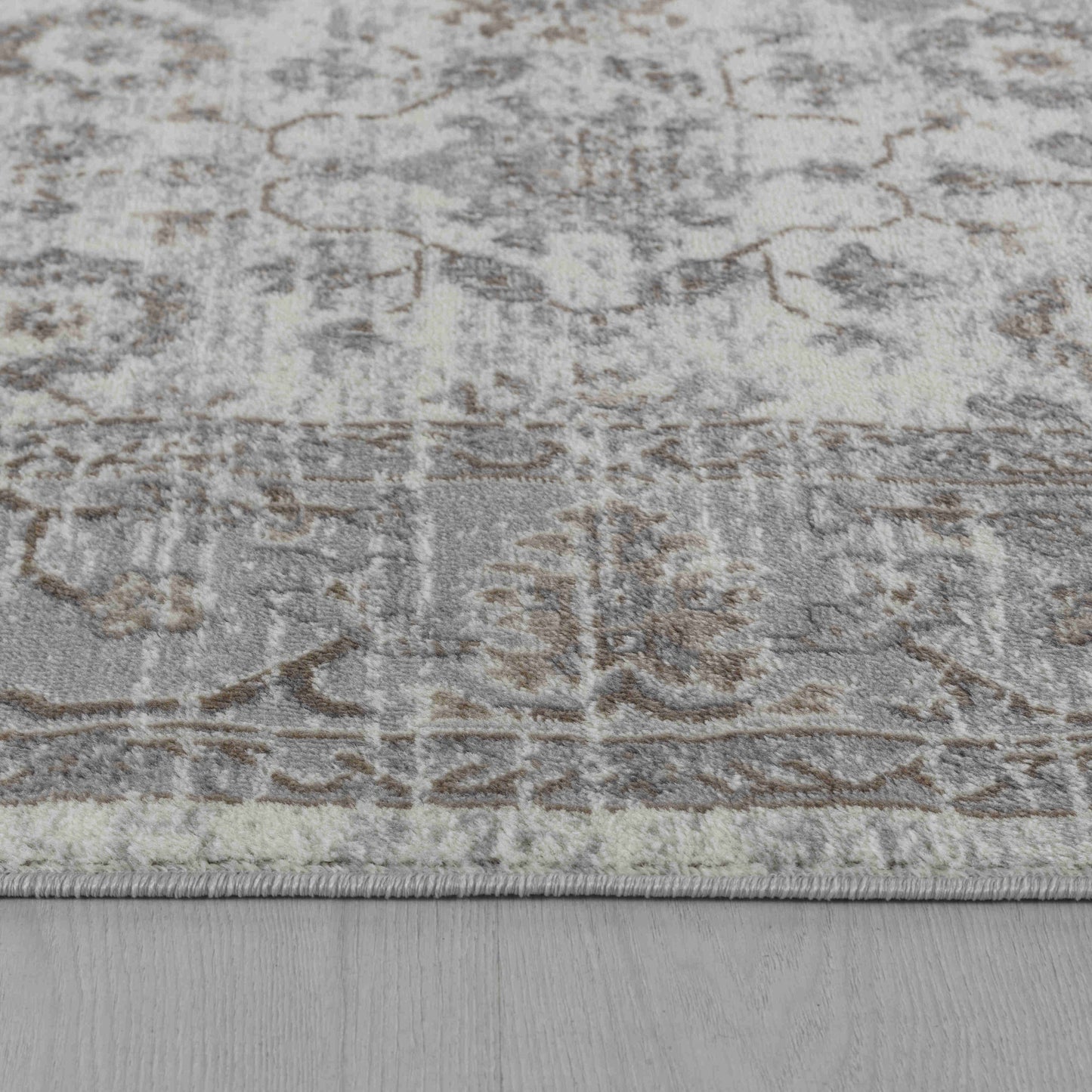 4' X 6' Grey Oriental Area Rug