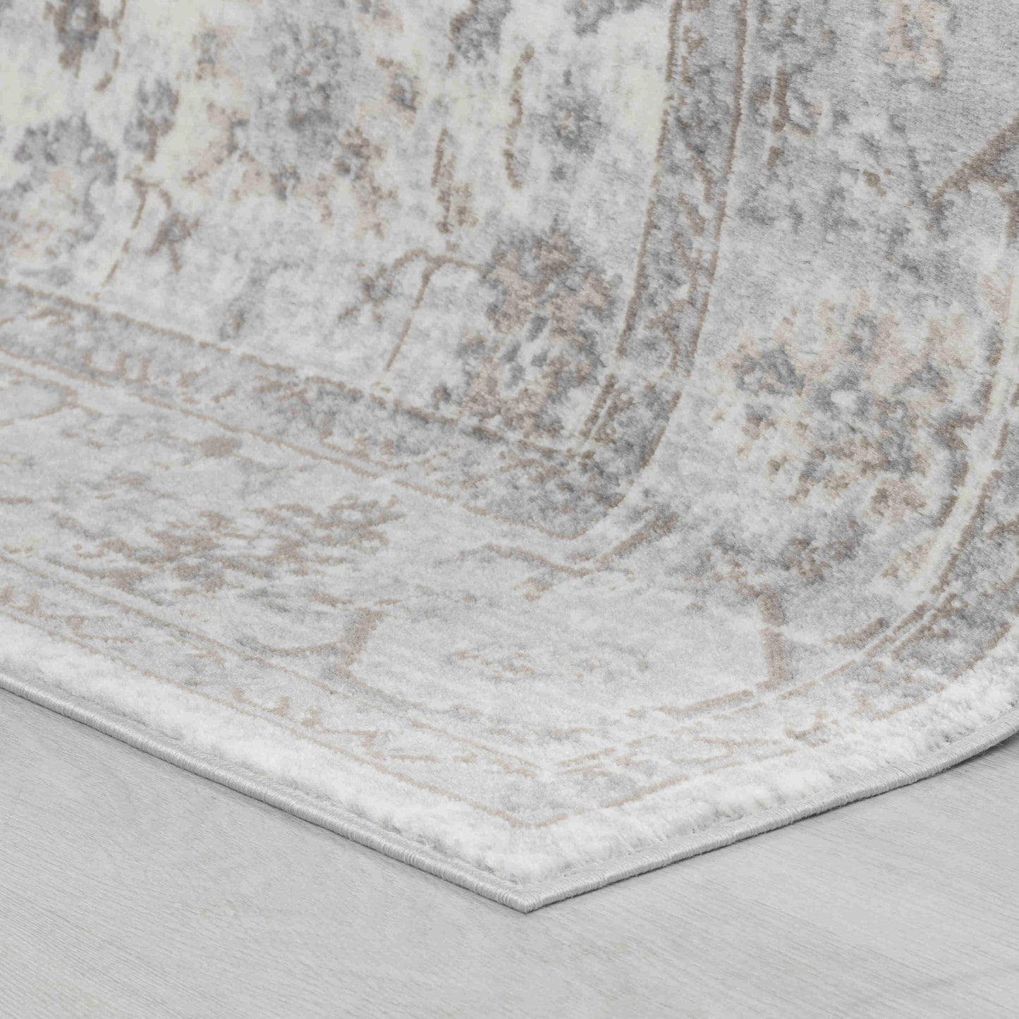 4' X 6' Grey Oriental Area Rug