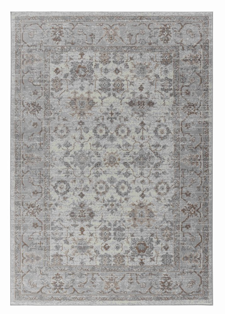 4' X 6' Grey Oriental Area Rug