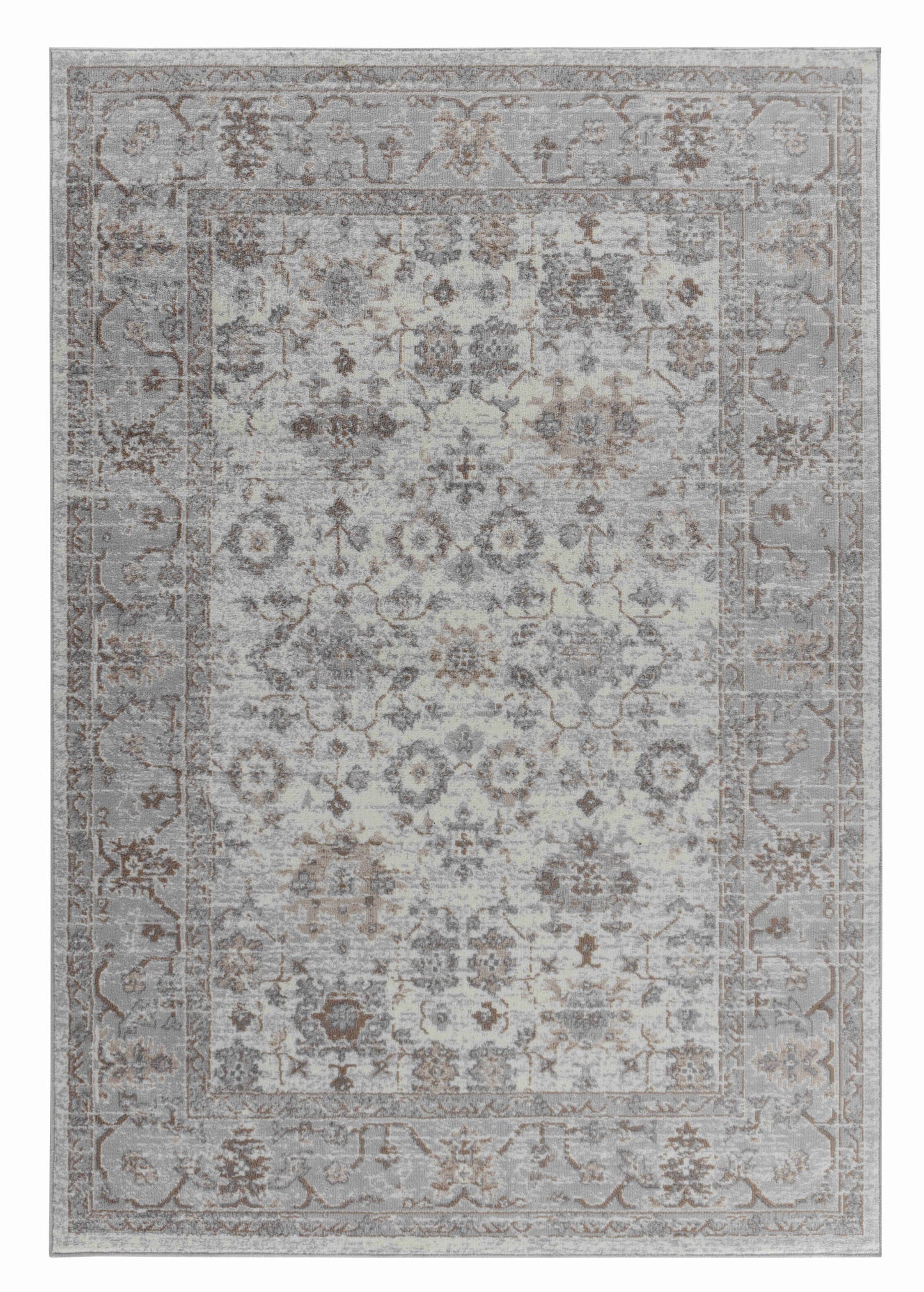 4' X 6' Grey Oriental Area Rug