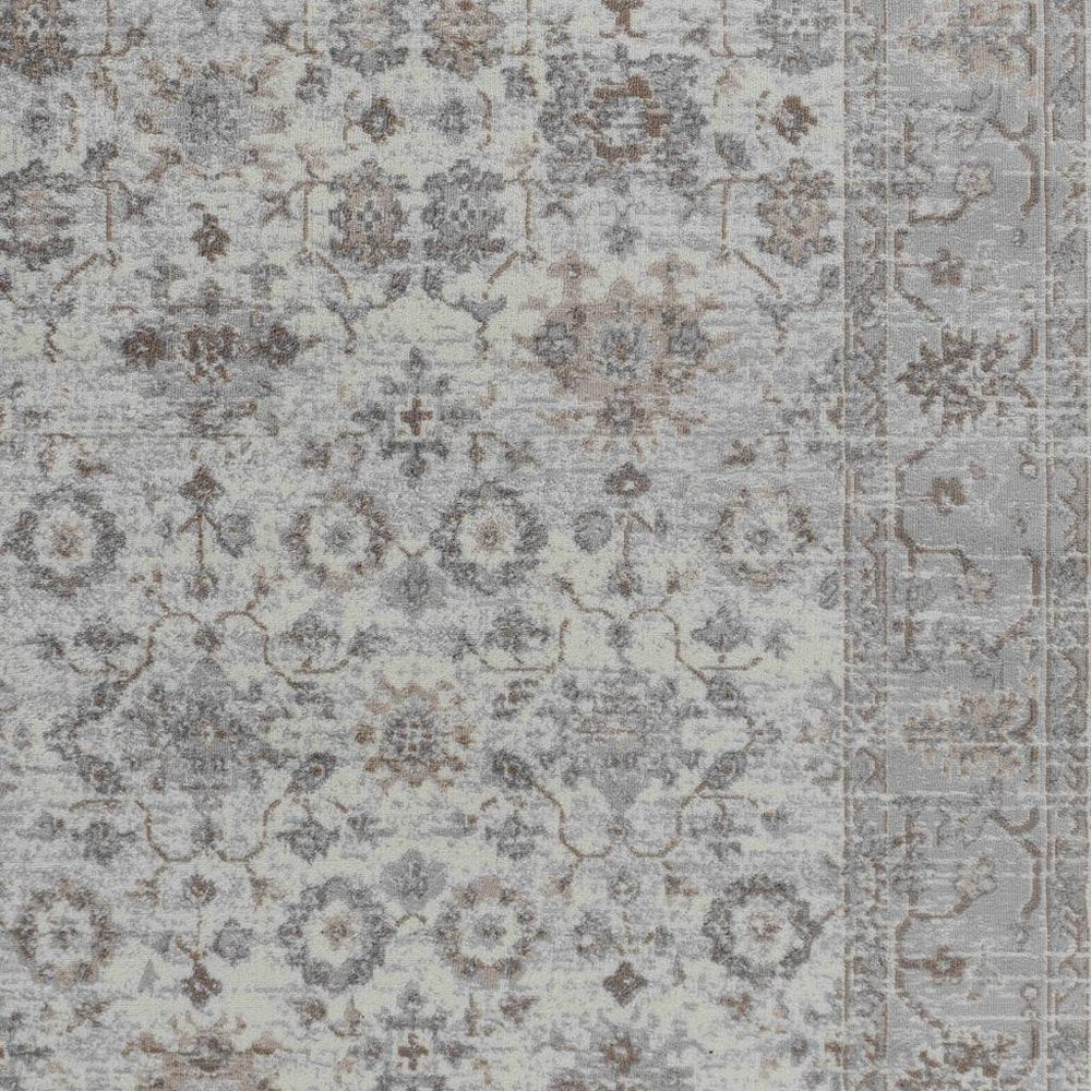 5' X 8' Grey Oriental Area Rug