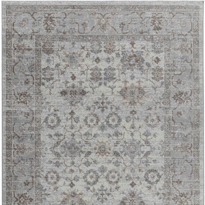 7' X 10' Grey Oriental Area Rug