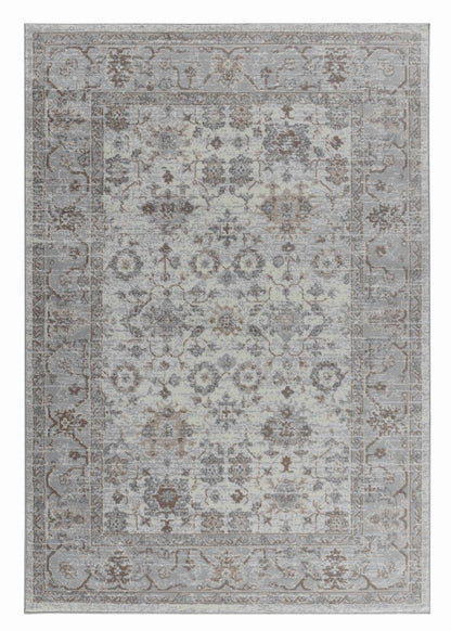 7' X 10' Grey Oriental Area Rug