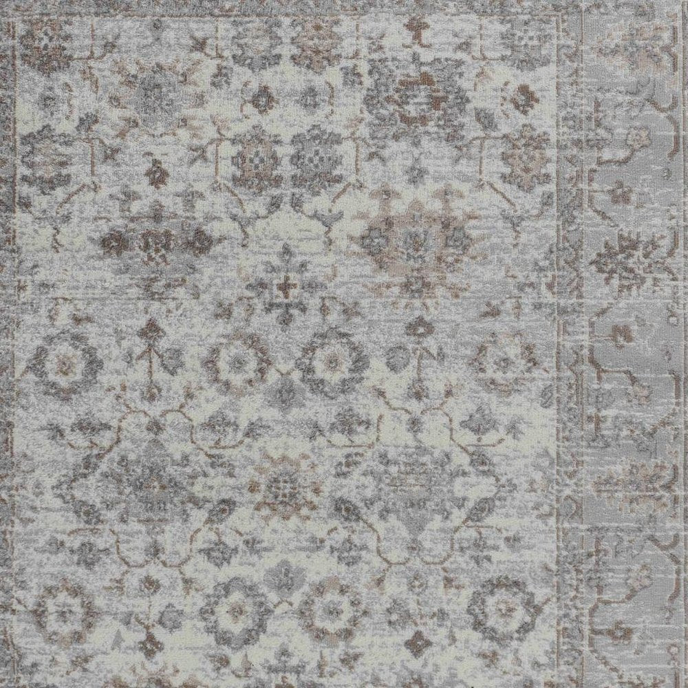 8' X 11' Grey Oriental Area Rug