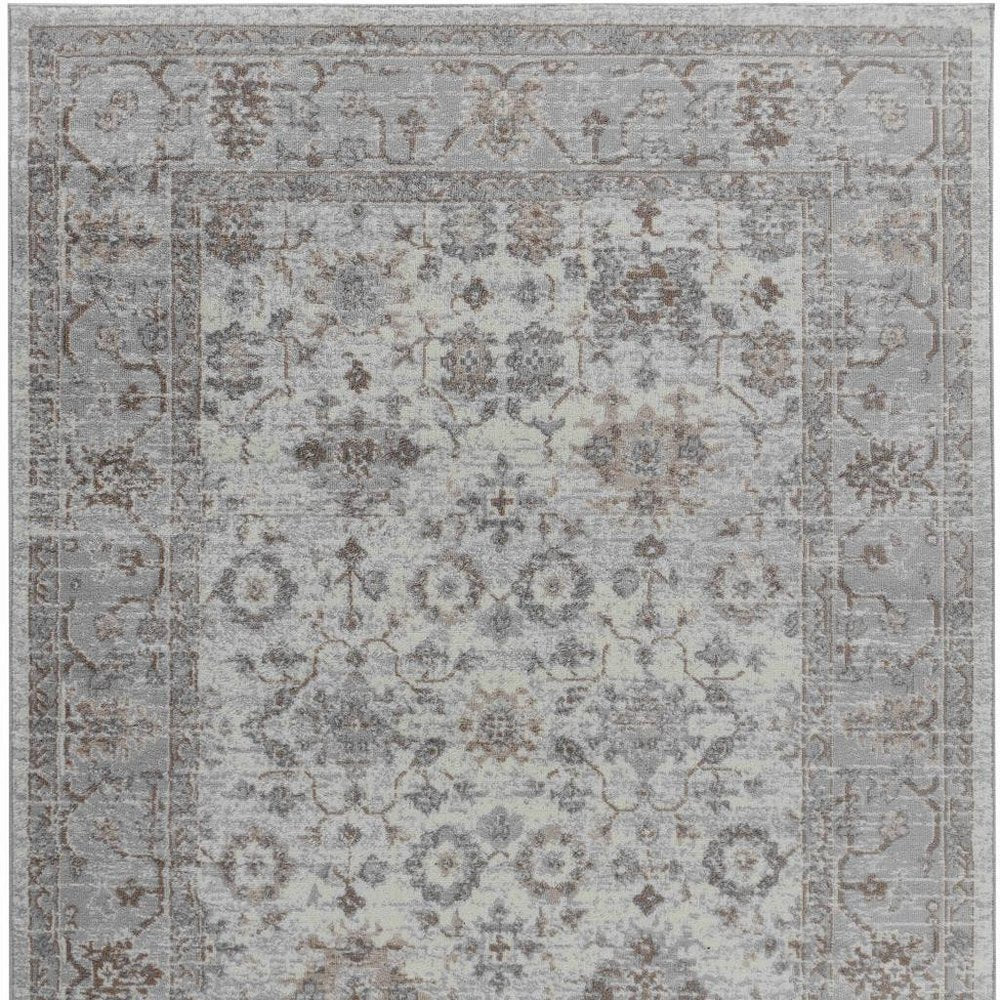 8' X 11' Grey Oriental Area Rug