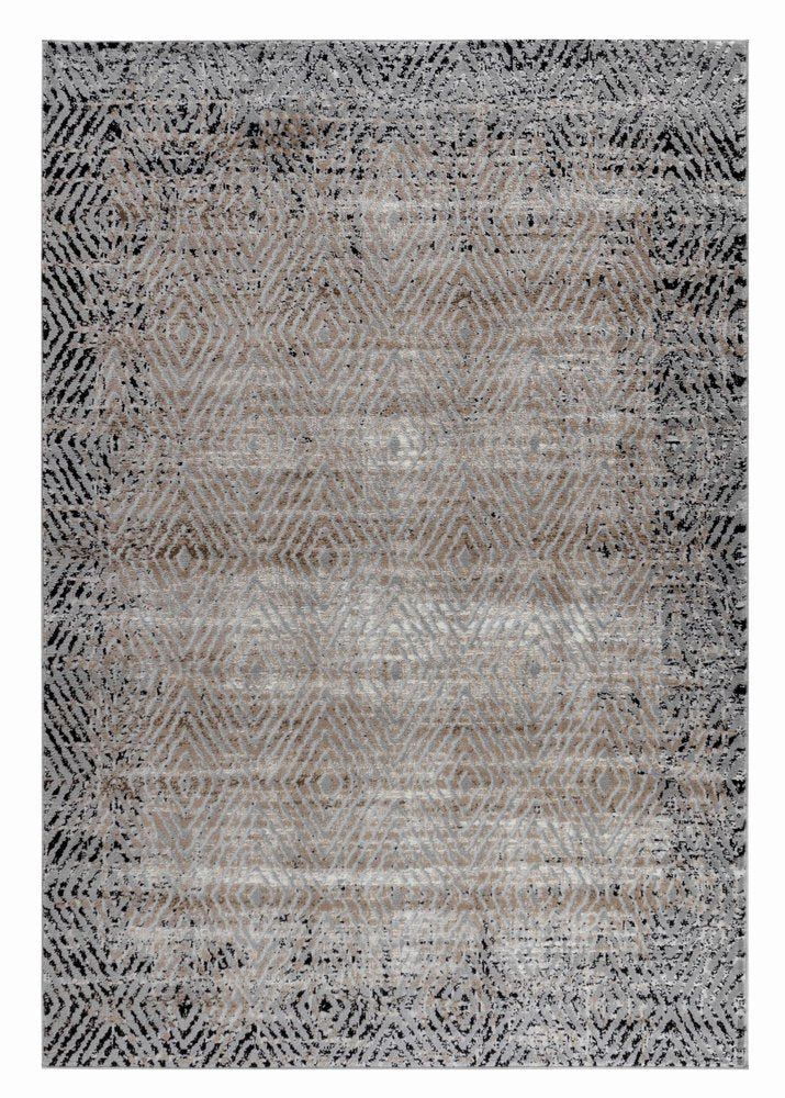5' X 8' Brown Geometric Area Rug