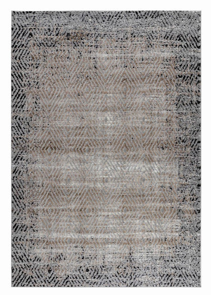 7' X 10' Brown Geometric Area Rug