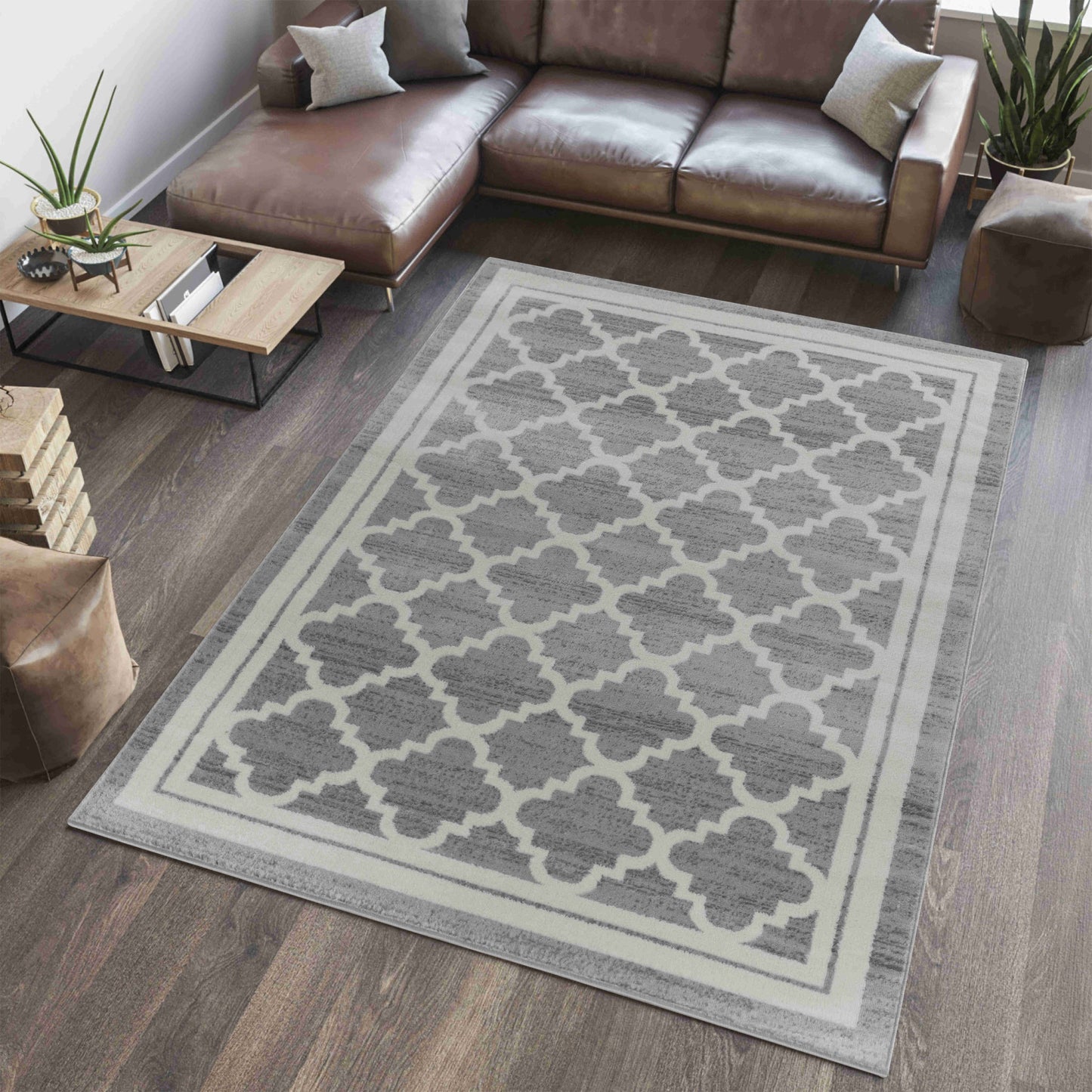 4' X 6' Grey Moroccan Area Rug