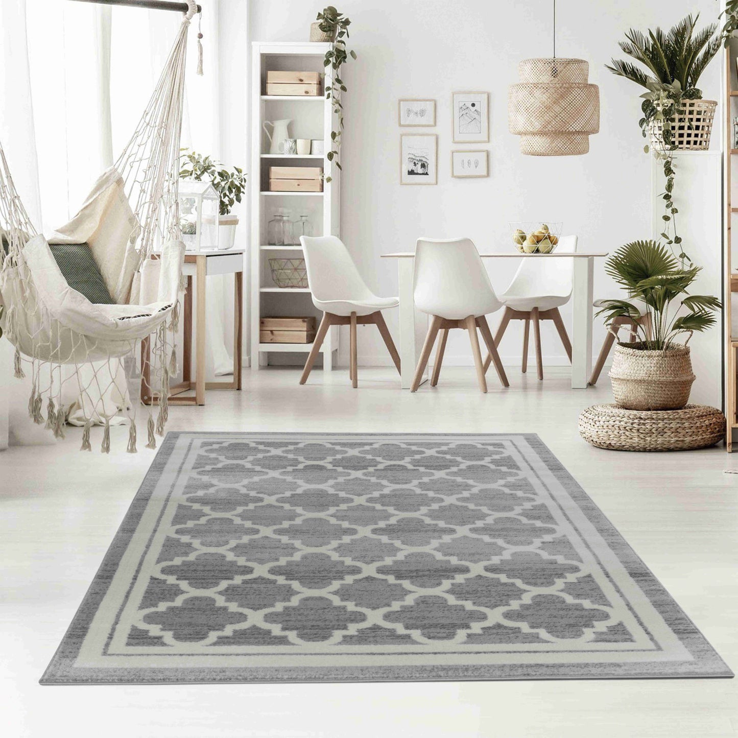 4' X 6' Grey Moroccan Area Rug