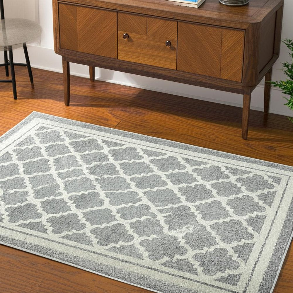 4' X 6' Grey Moroccan Area Rug