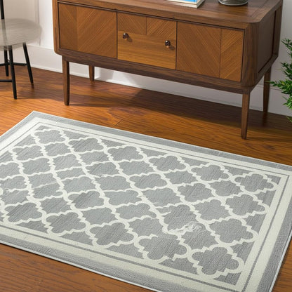 4' X 6' Grey Moroccan Area Rug