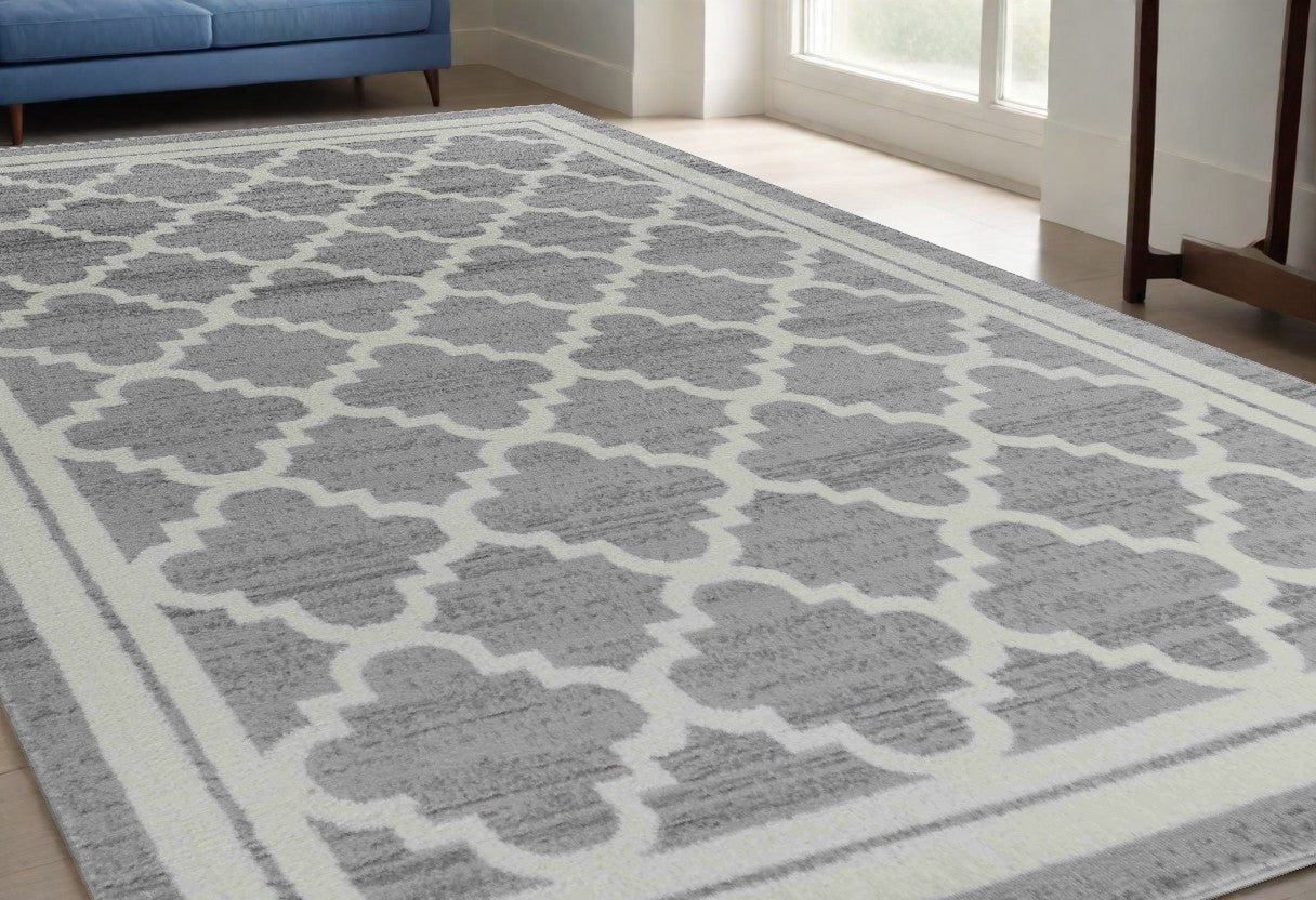 5' X 8' Grey Moroccan Area Rug