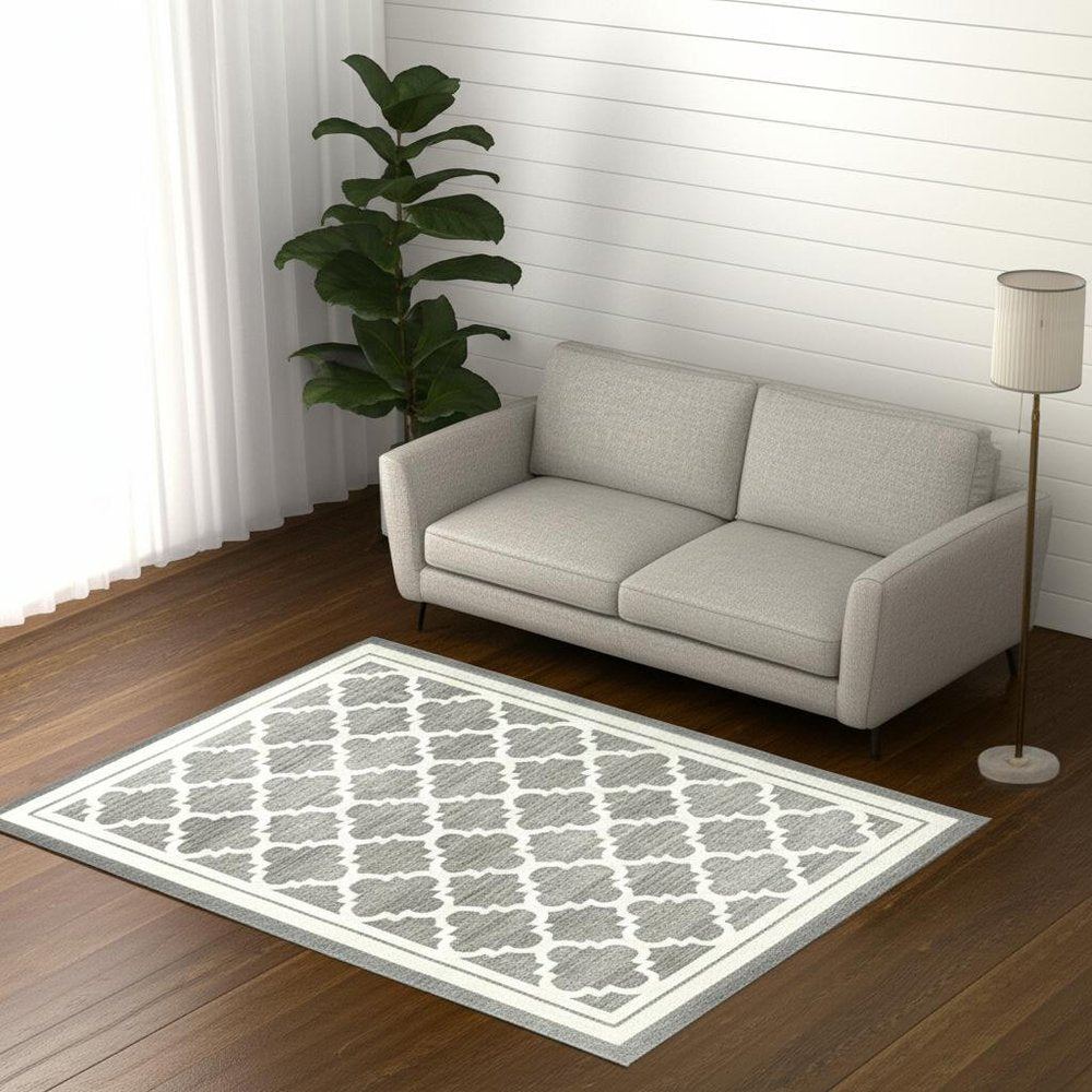 5' X 8' Grey Moroccan Area Rug