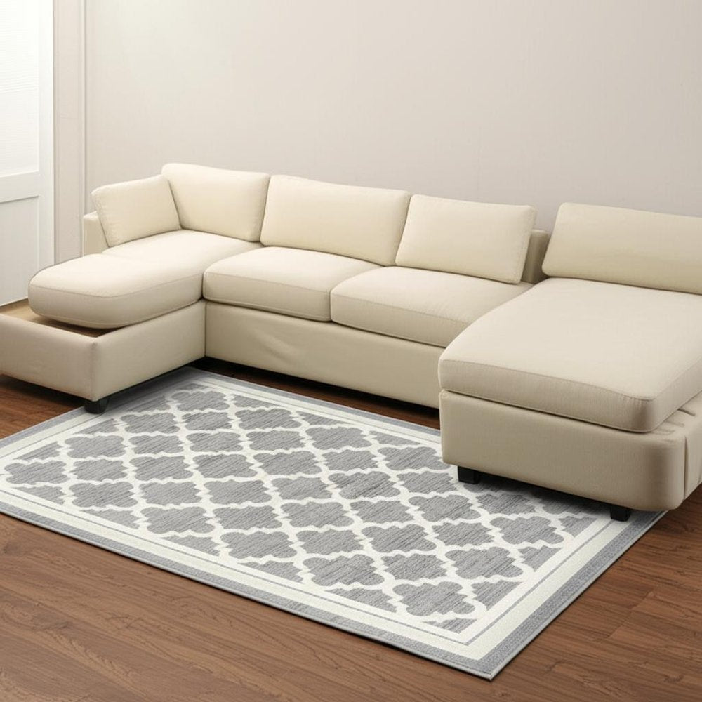 7' X 10' Grey Moroccan Area Rug