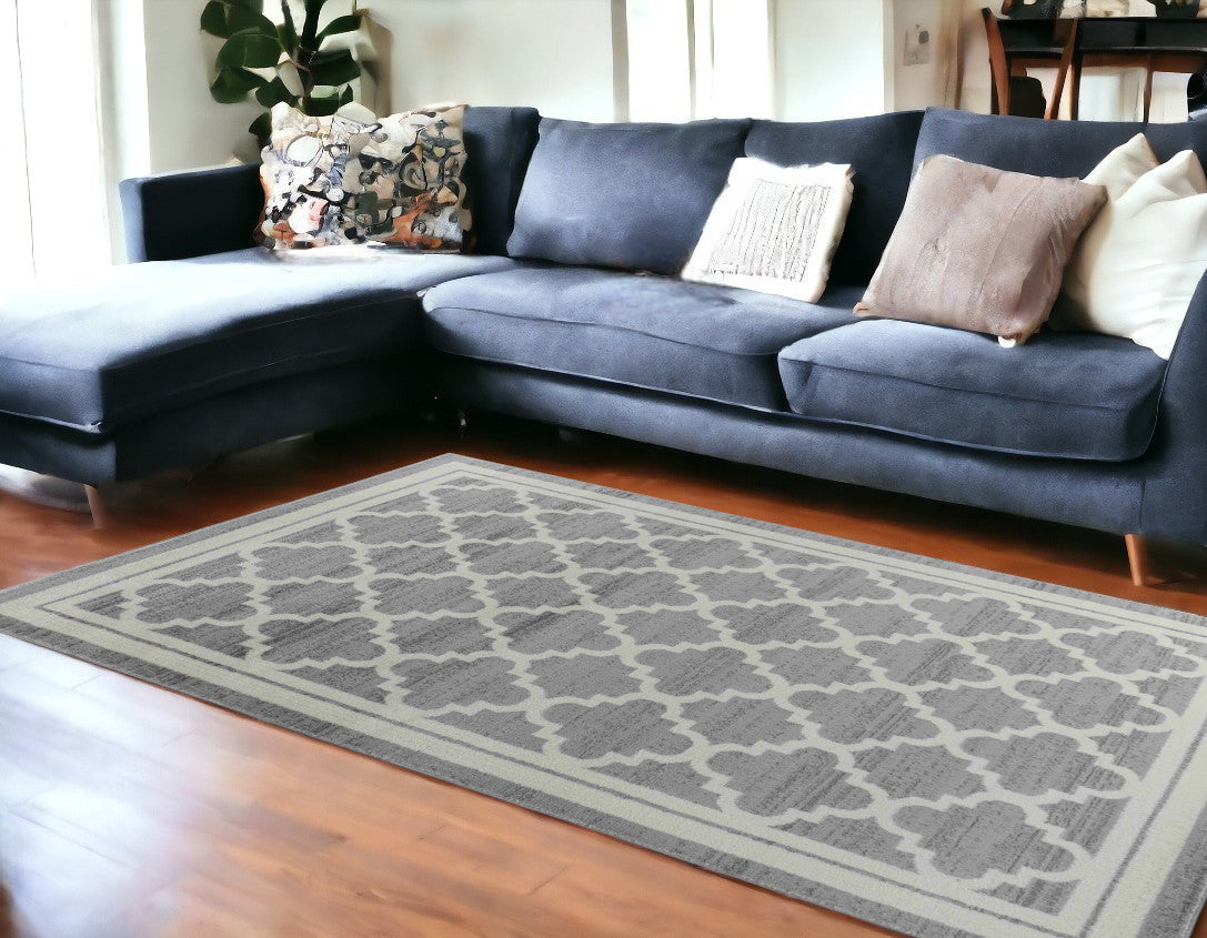 8' X 11' Grey Moroccan Area Rug