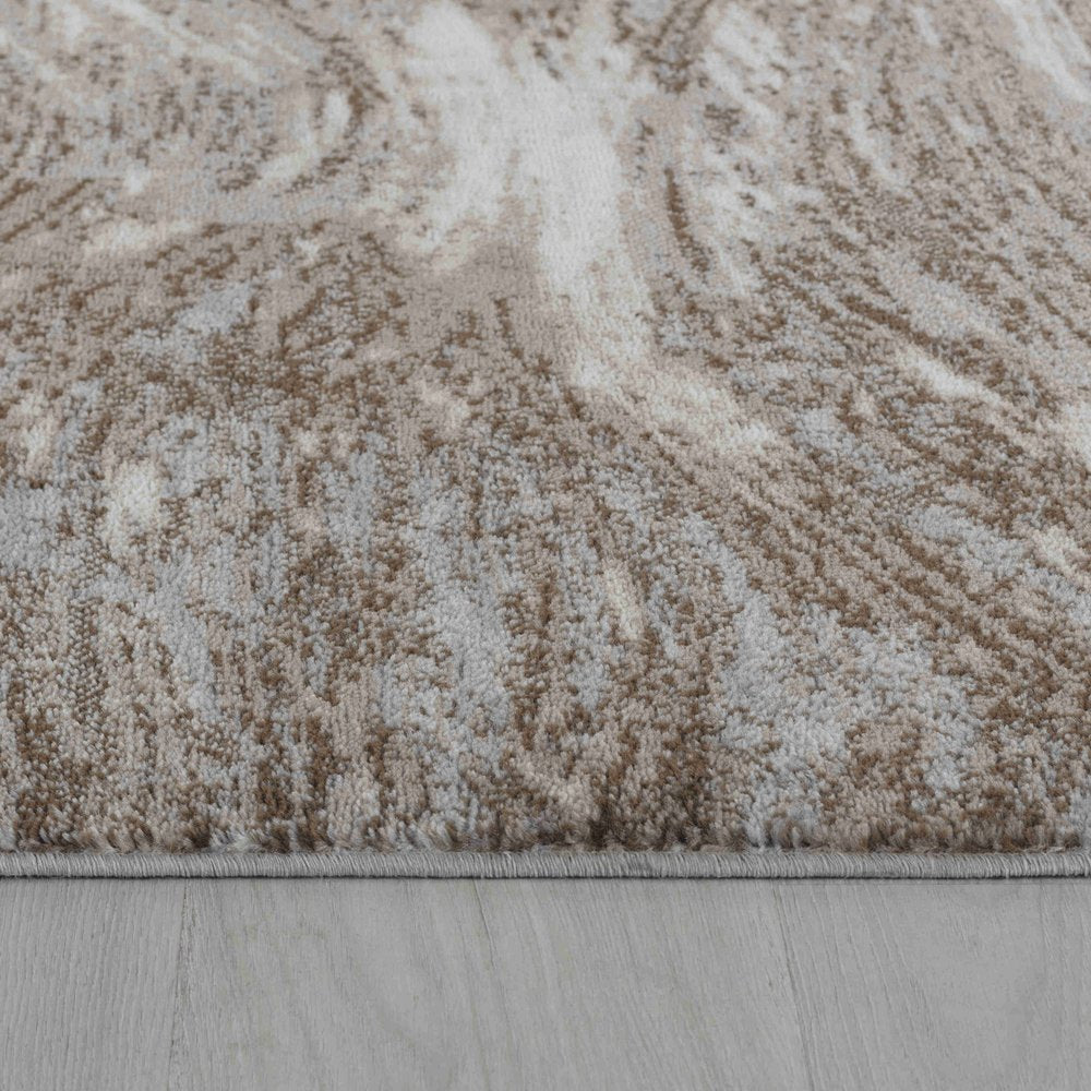 7' X 10' Brown Abstract Area Rug