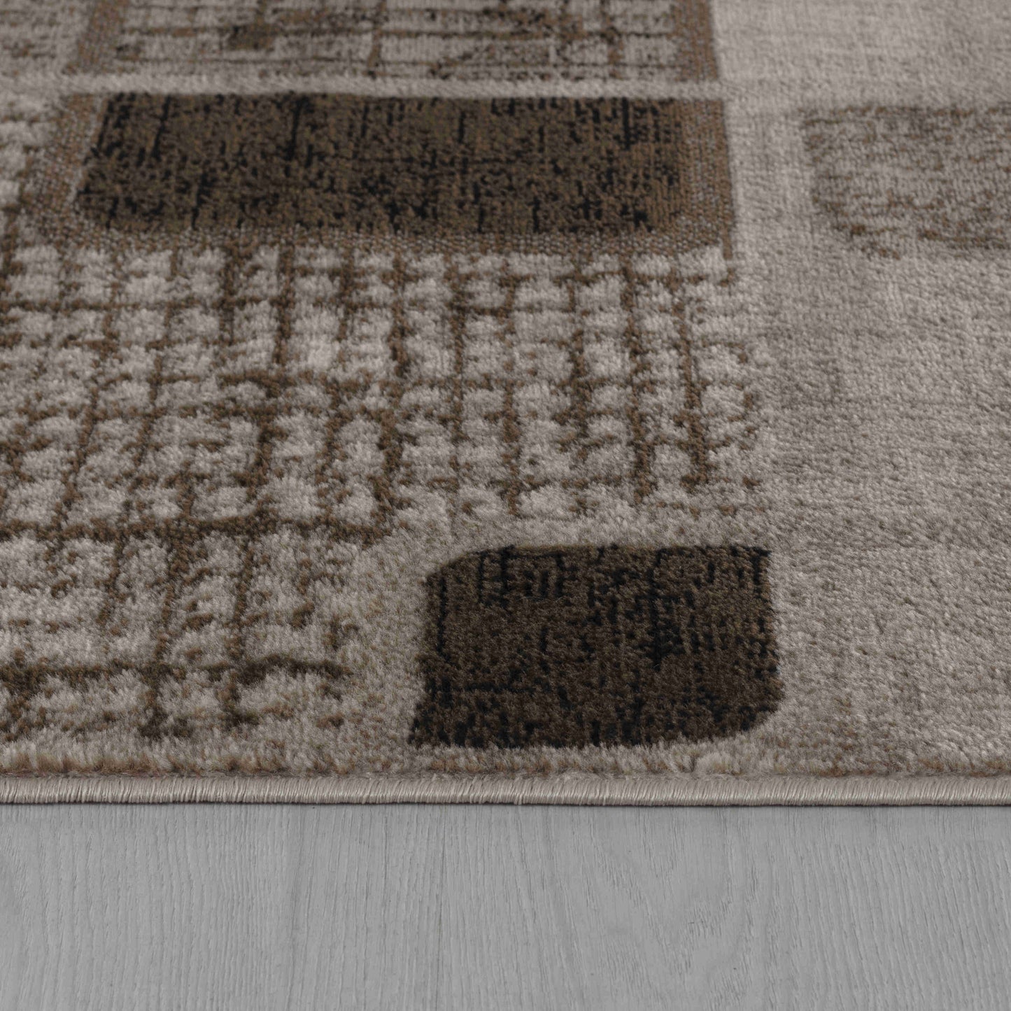 7' X 10' Brown Geometric Area Rug