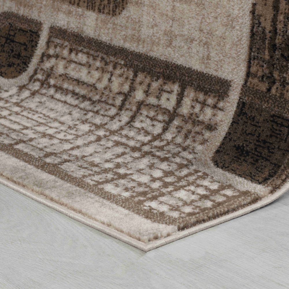 8' X 11' Brown Geometric Area Rug
