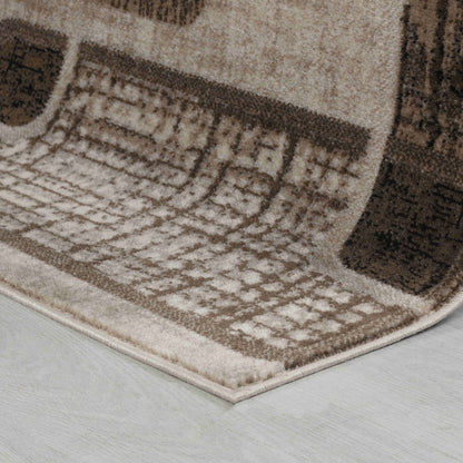 8' X 11' Brown Geometric Area Rug