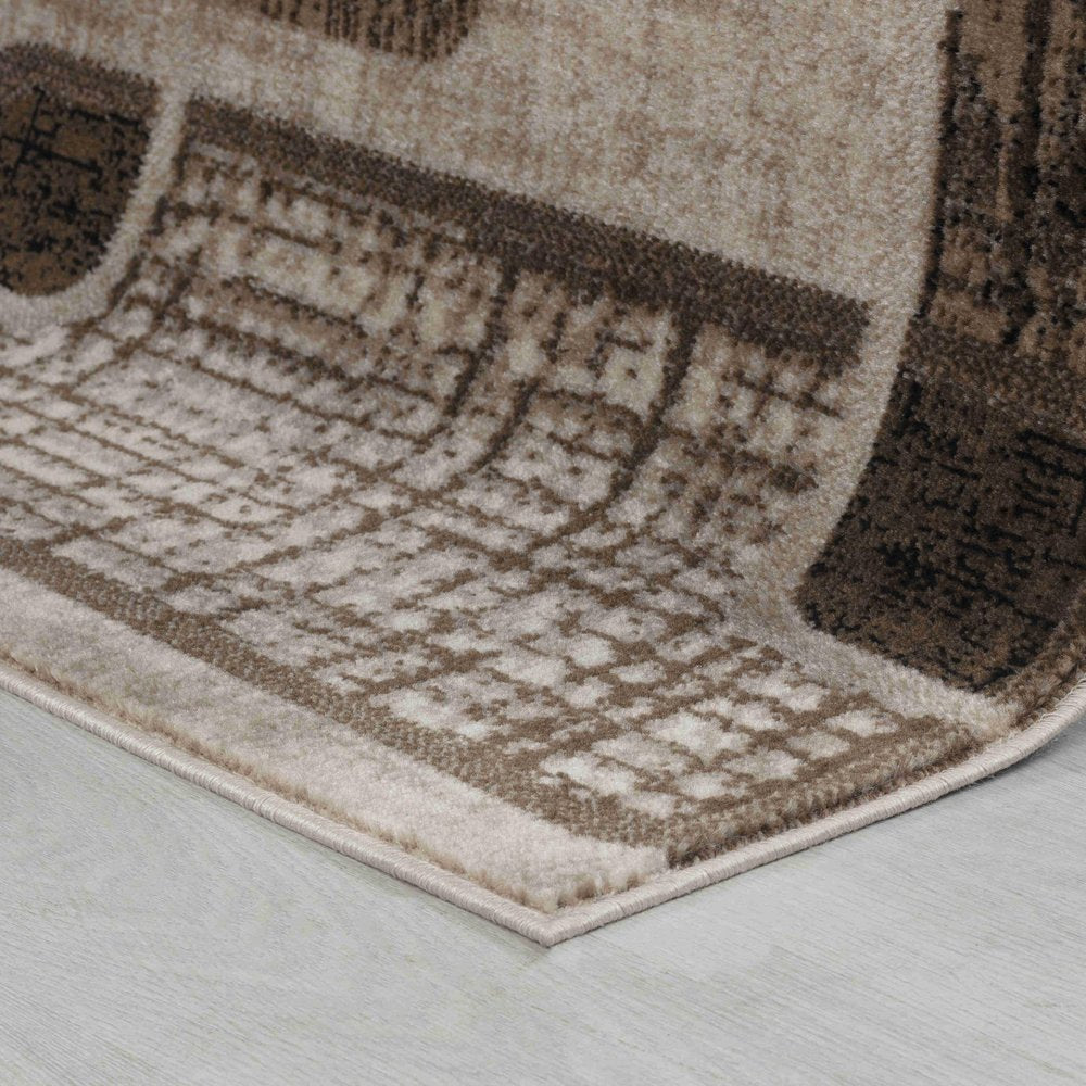 8' X 11' Brown Geometric Area Rug