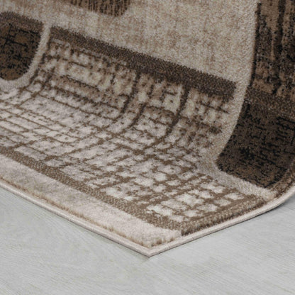 8' X 11' Brown Geometric Area Rug