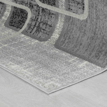5' X 8' Grey Geometric Area Rug
