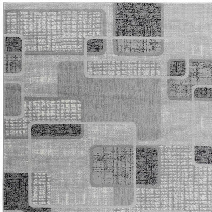7' X 10' Grey Geometric Area Rug