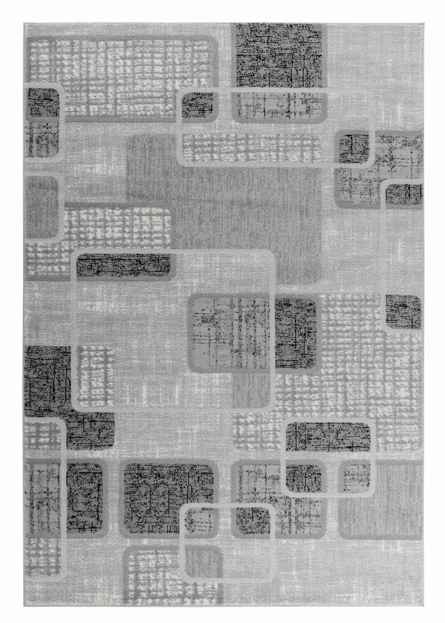 7' X 10' Grey Geometric Area Rug