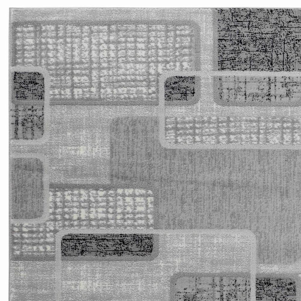 8' X 11' Grey Geometric Area Rug