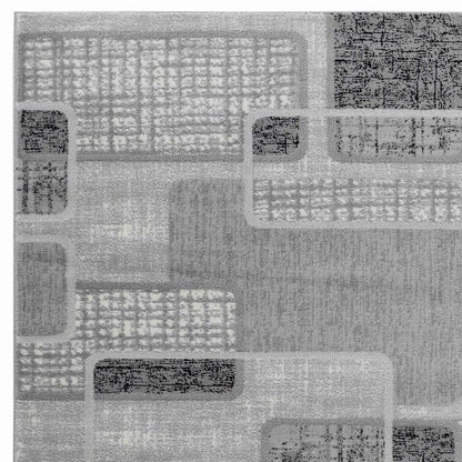 8' X 11' Grey Geometric Area Rug