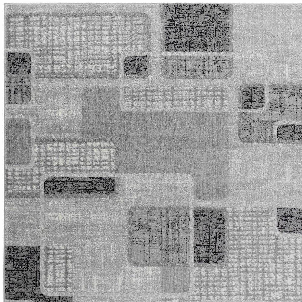 8' X 11' Grey Geometric Area Rug