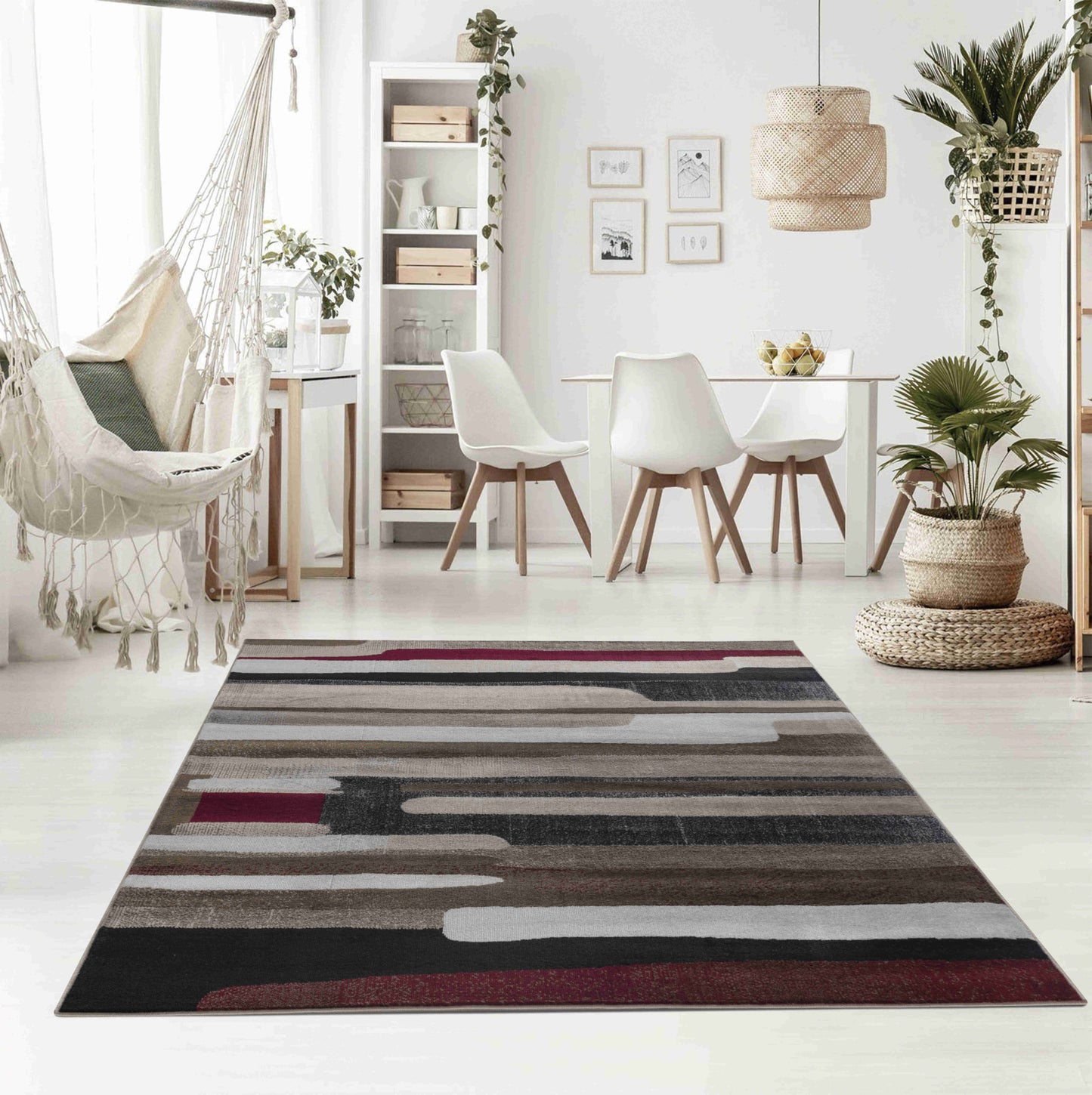 7' X 10' Brown Abstract Area Rug