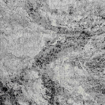 4' X 6' Gray And Black Abstract Distressed Area Rug