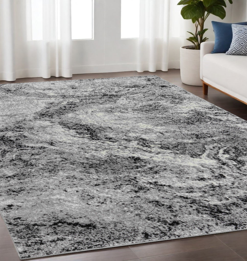 5' X 8' Grey Abstract Area Rug