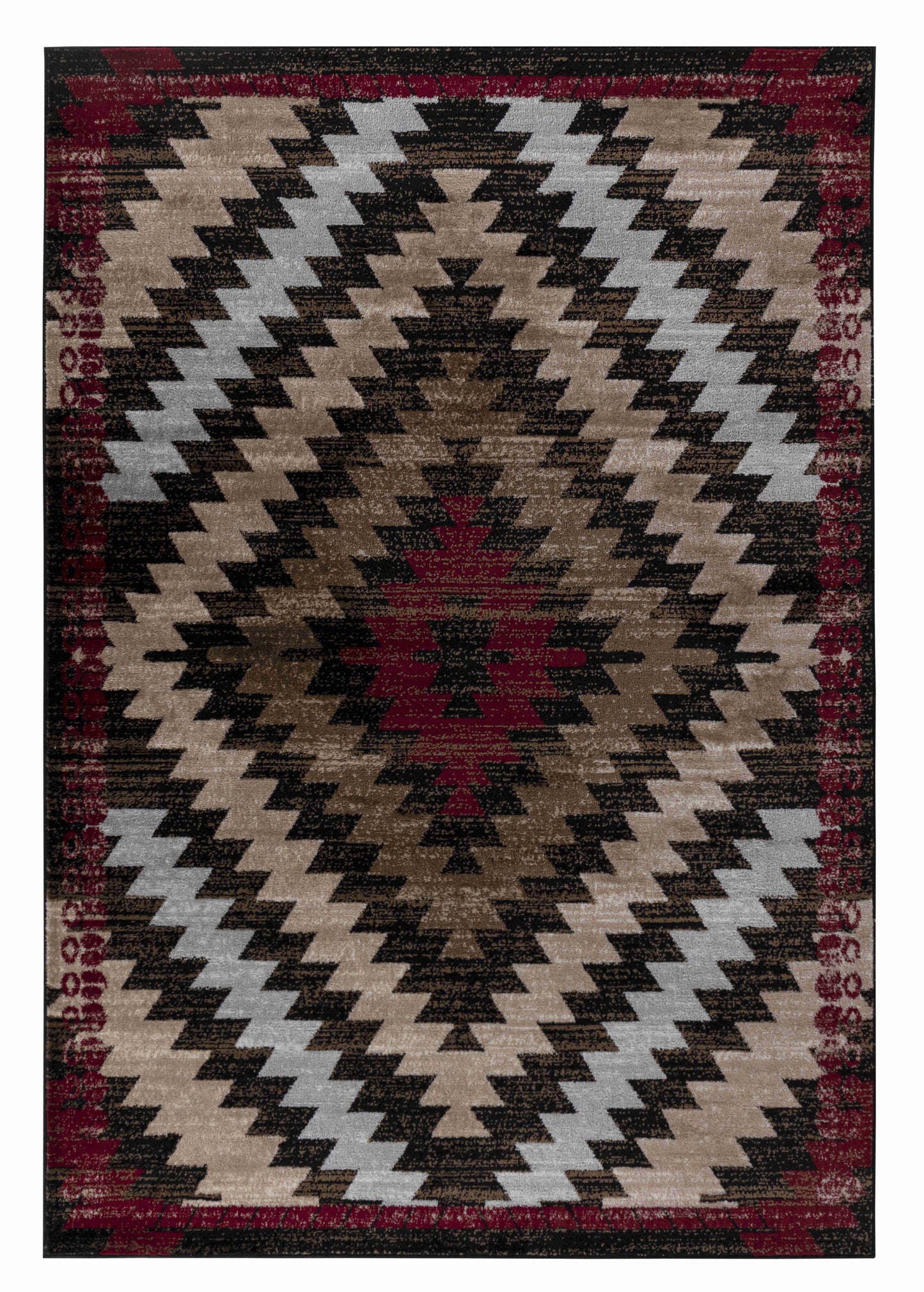 4' X 6' Brown Geometric Area Rug