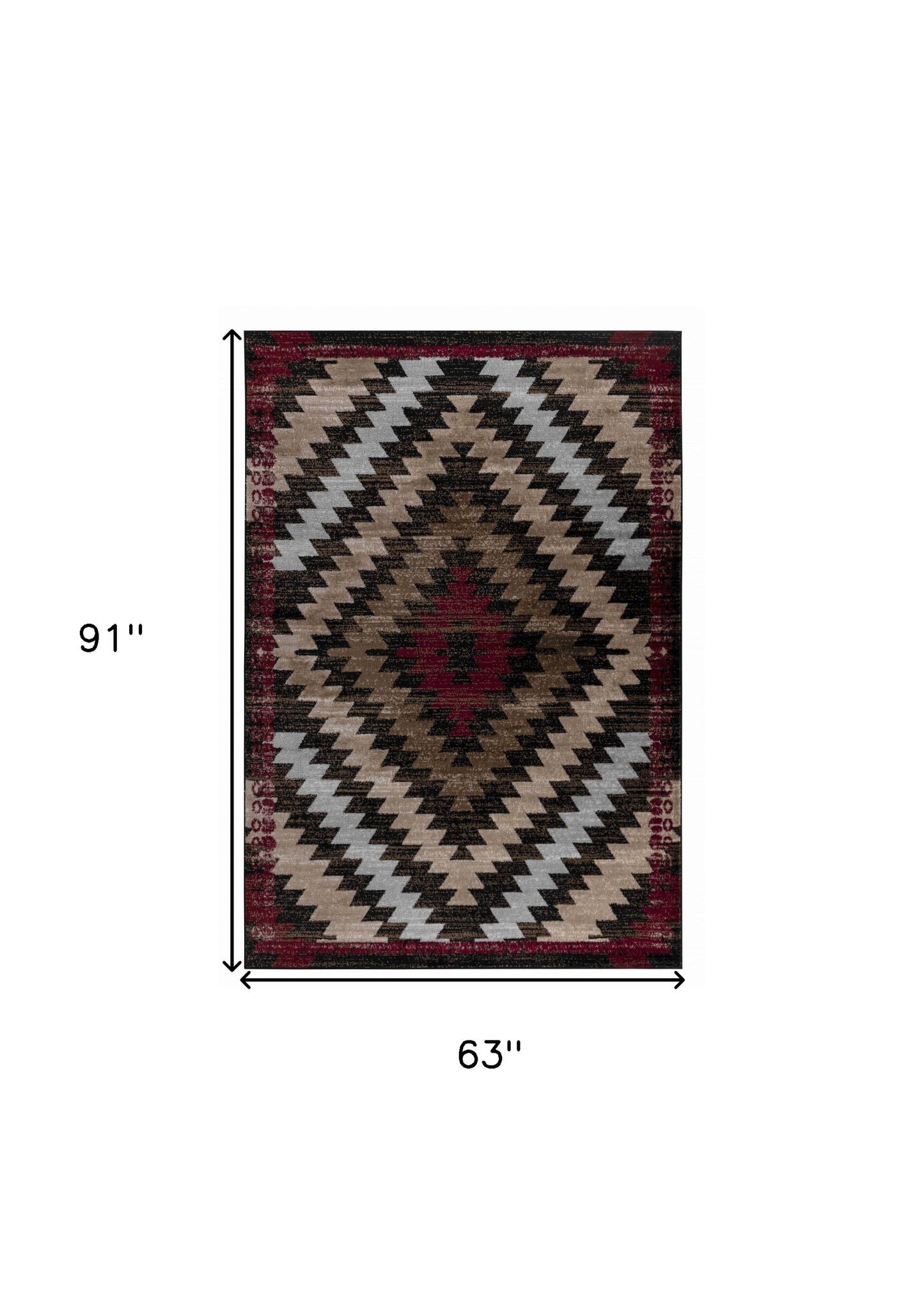 5' X 8' Brown Geometric Area Rug