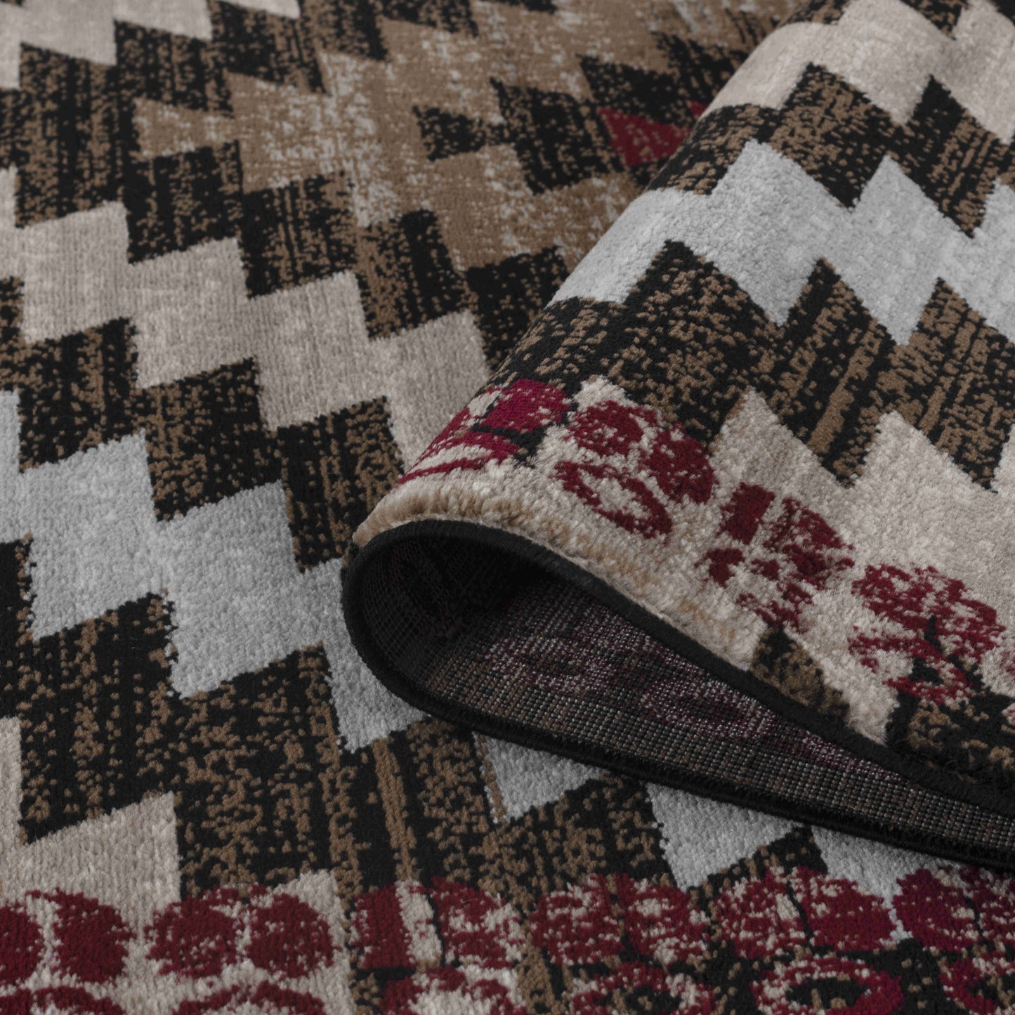 8' X 11' Brown Geometric Area Rug