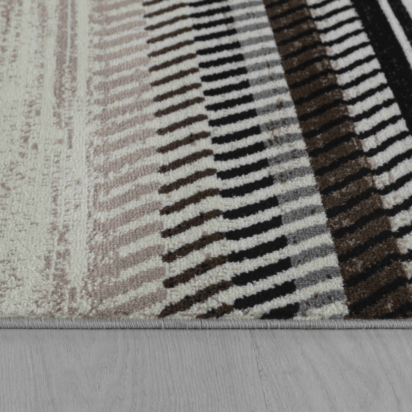 5' X 8' Beige Striped Area Rug