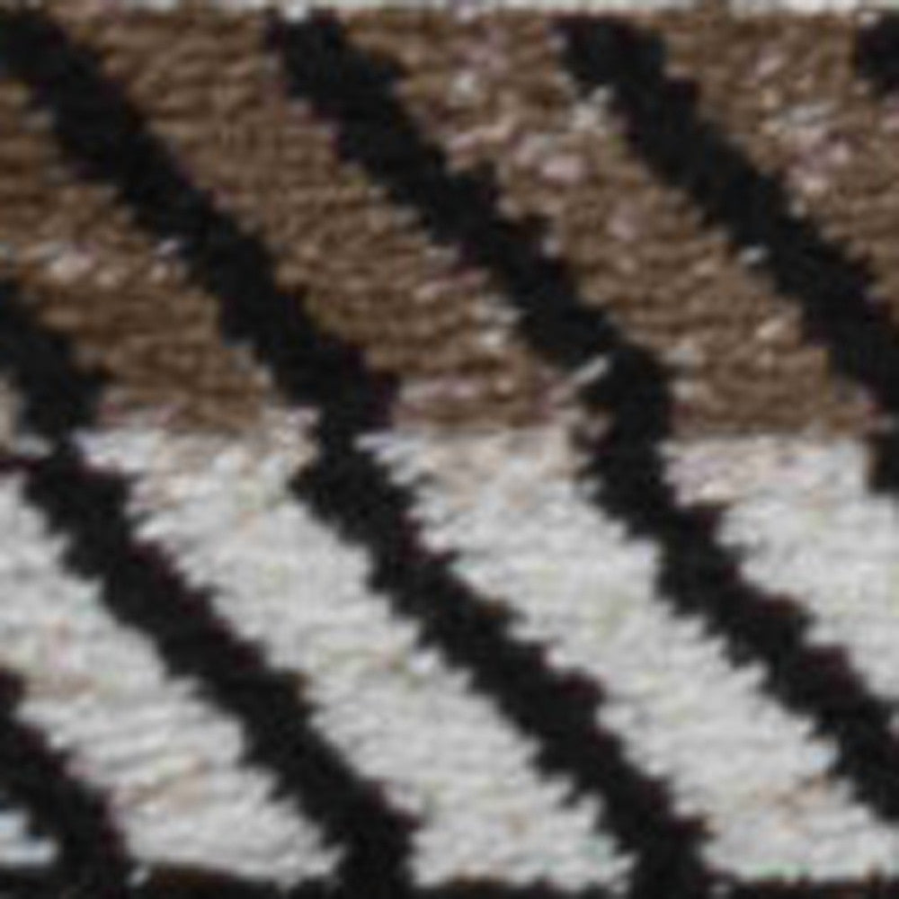 7' X 10' Beige Striped Area Rug