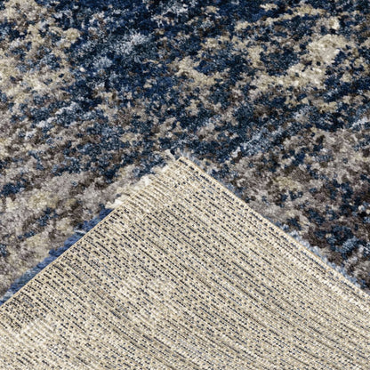 7' X 10' Blue And Gray Abstract Shag Area Rug