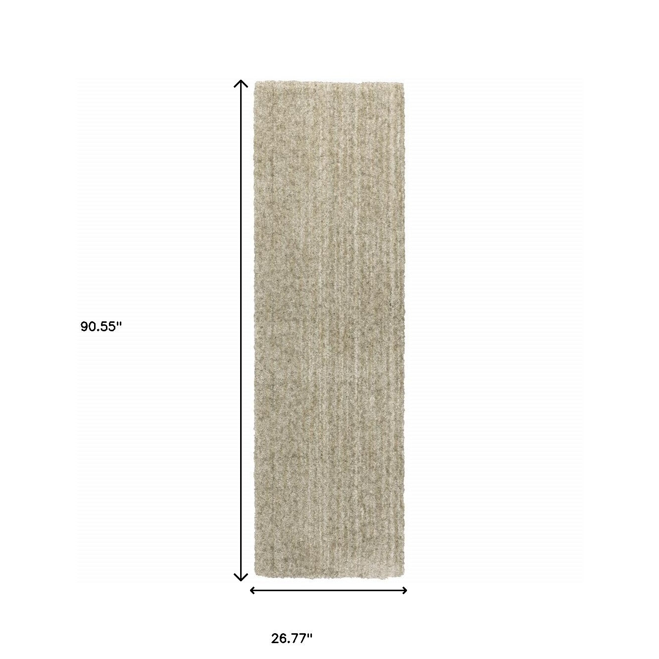 2' X 8' Stone Shag Power Loom Stain Resistant Runner Rug