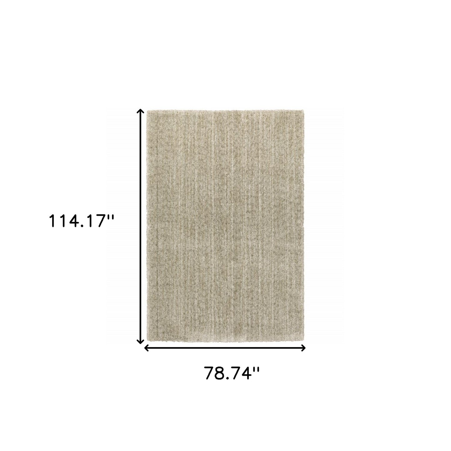 6' X 9' Stone Shag Power Loom Stain Resistant Area Rug