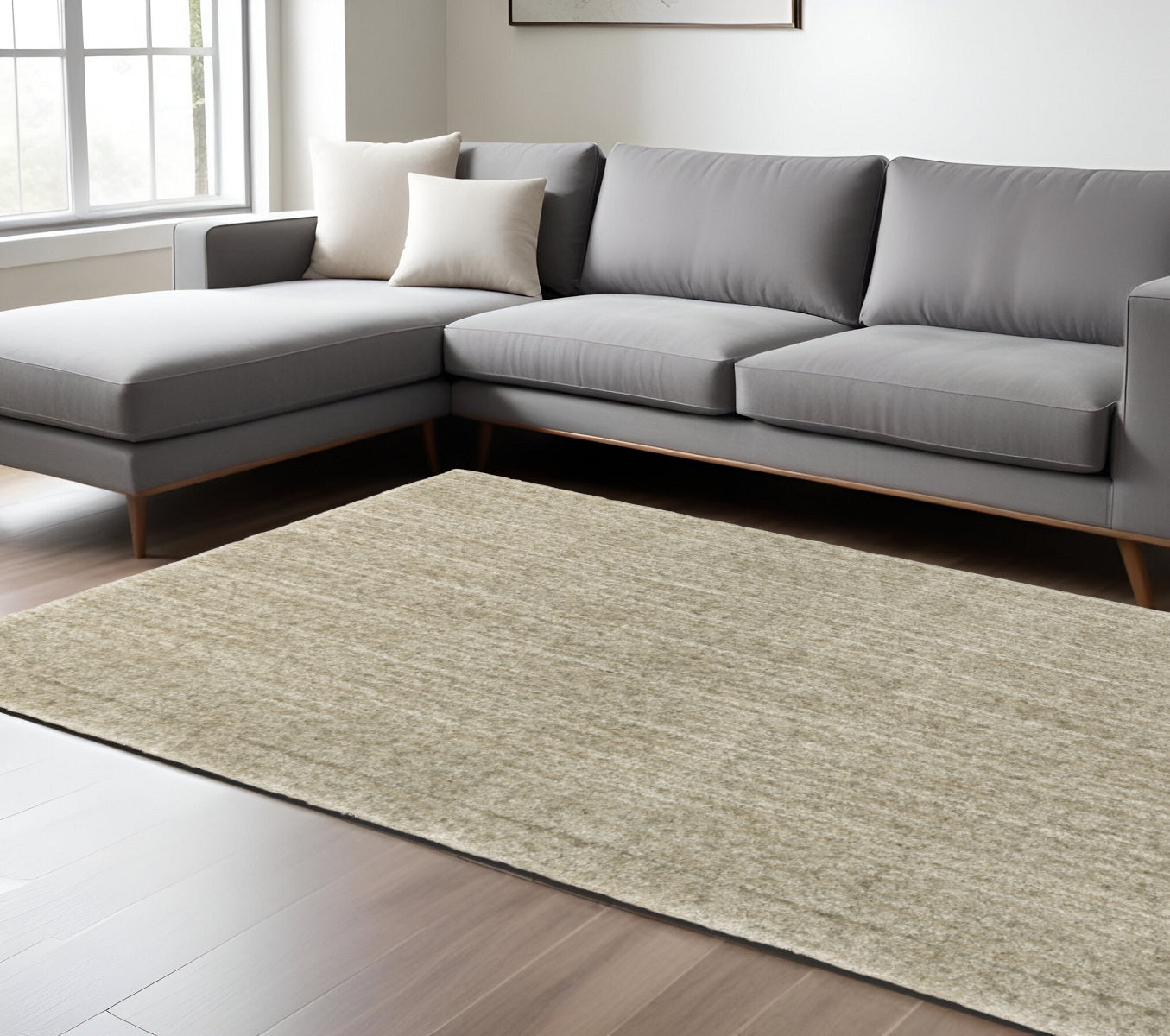 7' X 10' Stone Shag Power Loom Area Rug