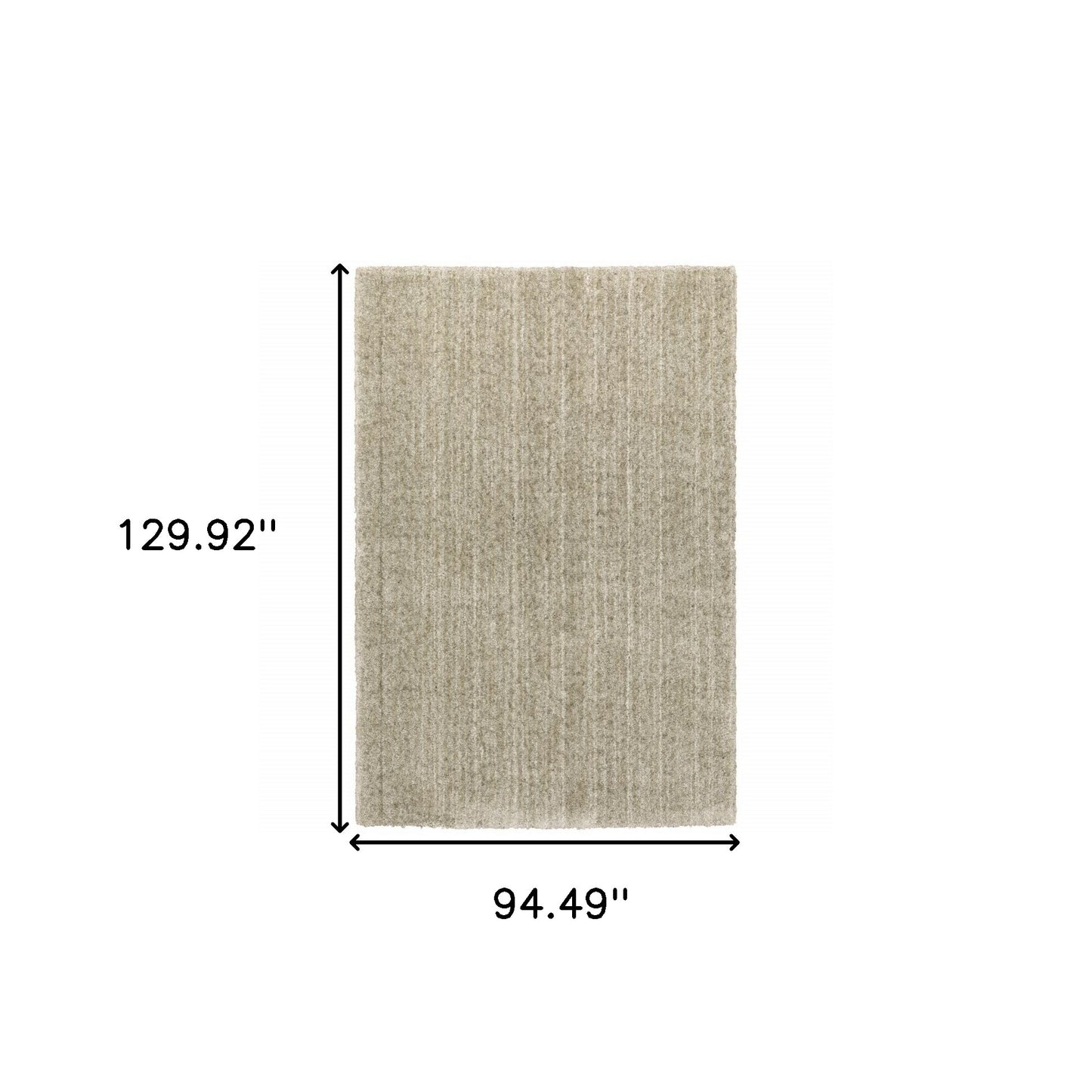 8' X 11' Stone Shag Power Loom Stain Resistant Area Rug