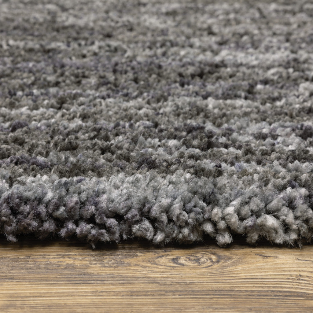 4' X 6' Charcoal Shag Power Loom Stain Resistant Area Rug