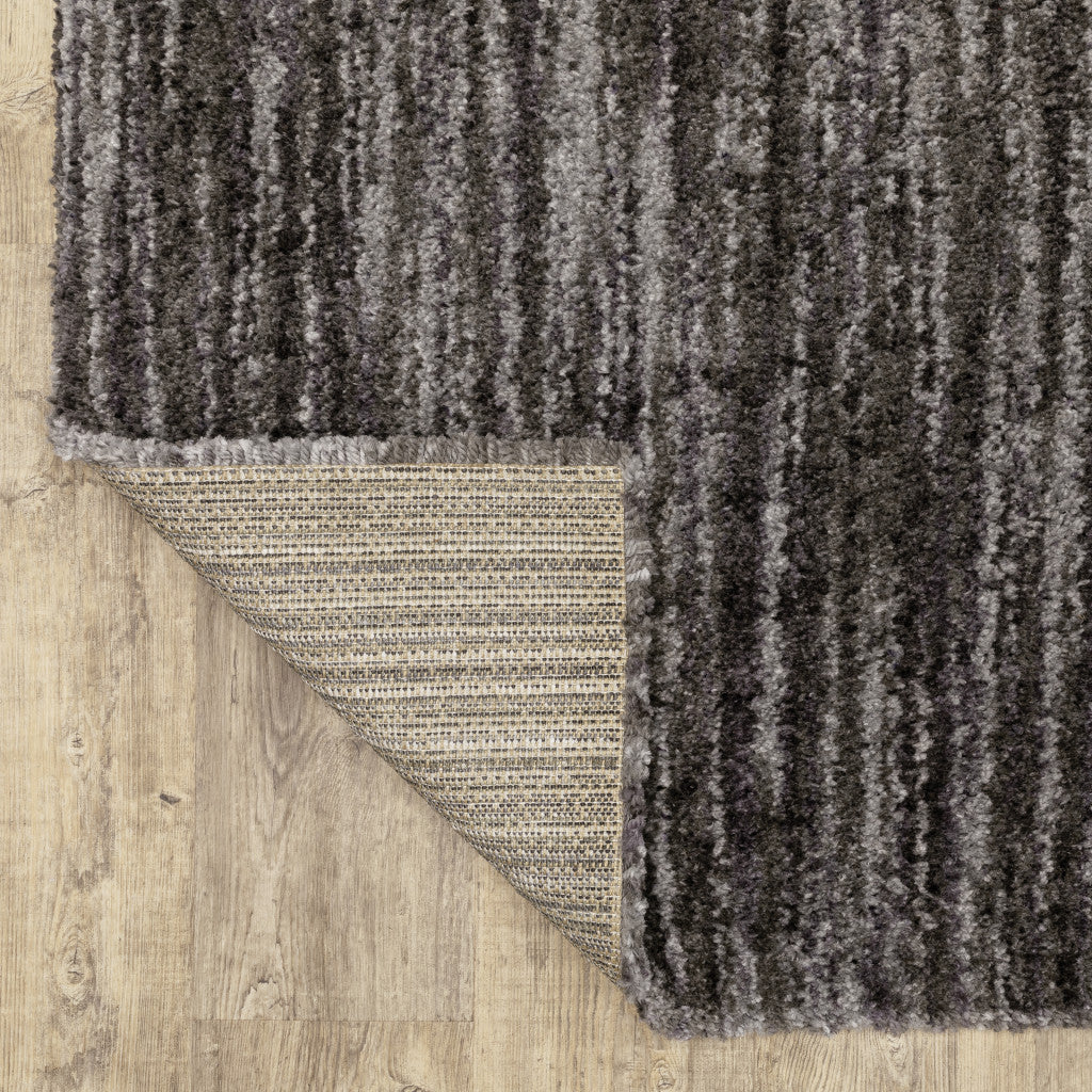4' X 6' Charcoal Shag Power Loom Stain Resistant Area Rug