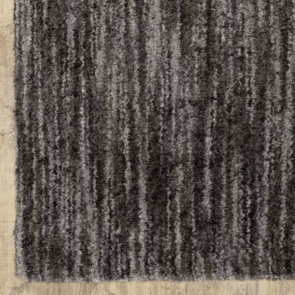 5' X 8' Charcoal Shag Power Loom Stain Resistant Area Rug