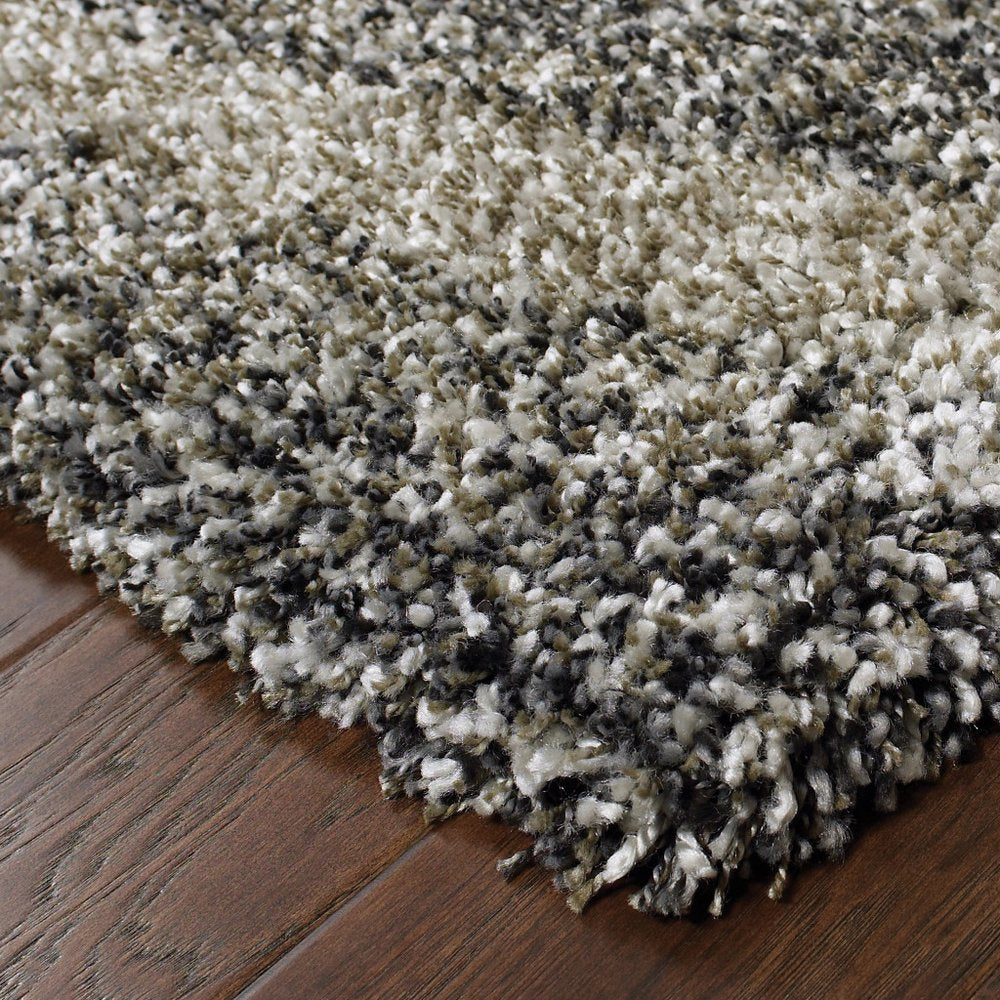 2' X 3' Gray And Charcoal Abstract Shag Area Rug