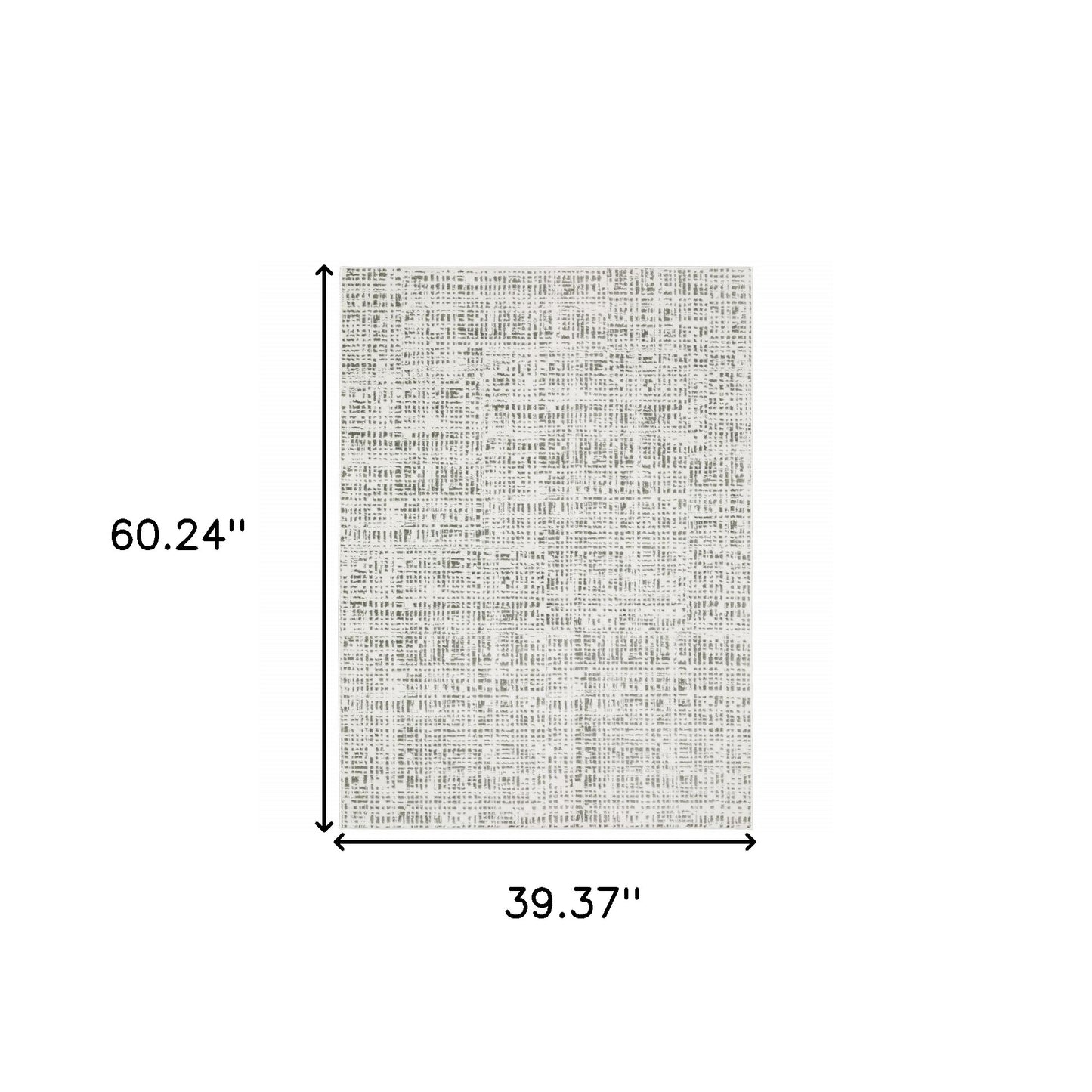 3' X 5' White And Grey Abstract Power Loom Stain Resistant Area Rug