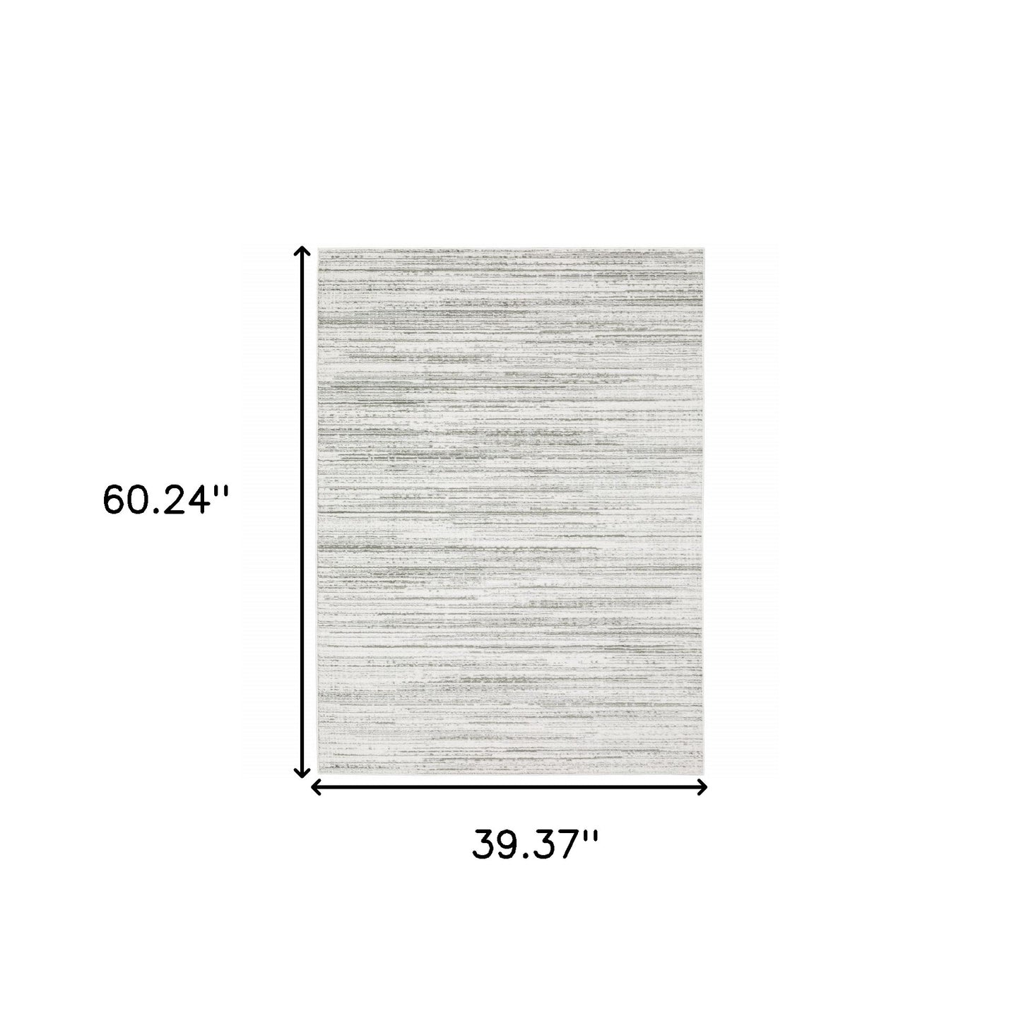 3' X 5' White And Grey Abstract Power Loom Stain Resistant Area Rug